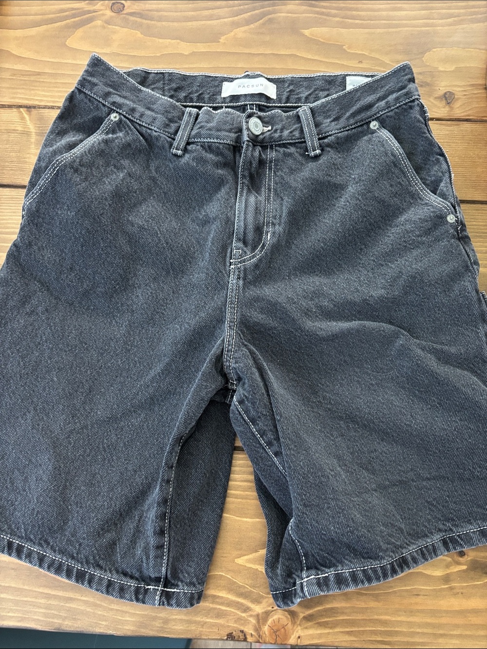 PacSun Men's Washed Black Denim Shorts